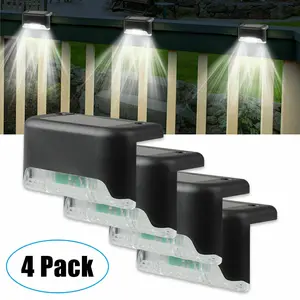 4pcs Solar Step Lights Outdoor Waterproof, Solar LED Bright Deck Lights, Solar Led Lights Outdoor for Garden, Courtyard, Steps, Sidewalks, Rail, Balcony, Easy To Install | White Lights, Christmas Decorations Lights