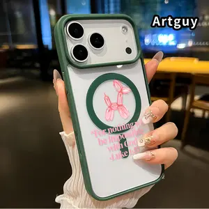 Magnetic Soft Case for iPhone 17 16  Pro Max Plus 15 14 13 12 11 Air E Balloon Dog Inspiration Pattern Anti-Yellowing Shockproof ultra-thin Silicone Crystal Transparent Acrylic Cover Supports Wireless Charging