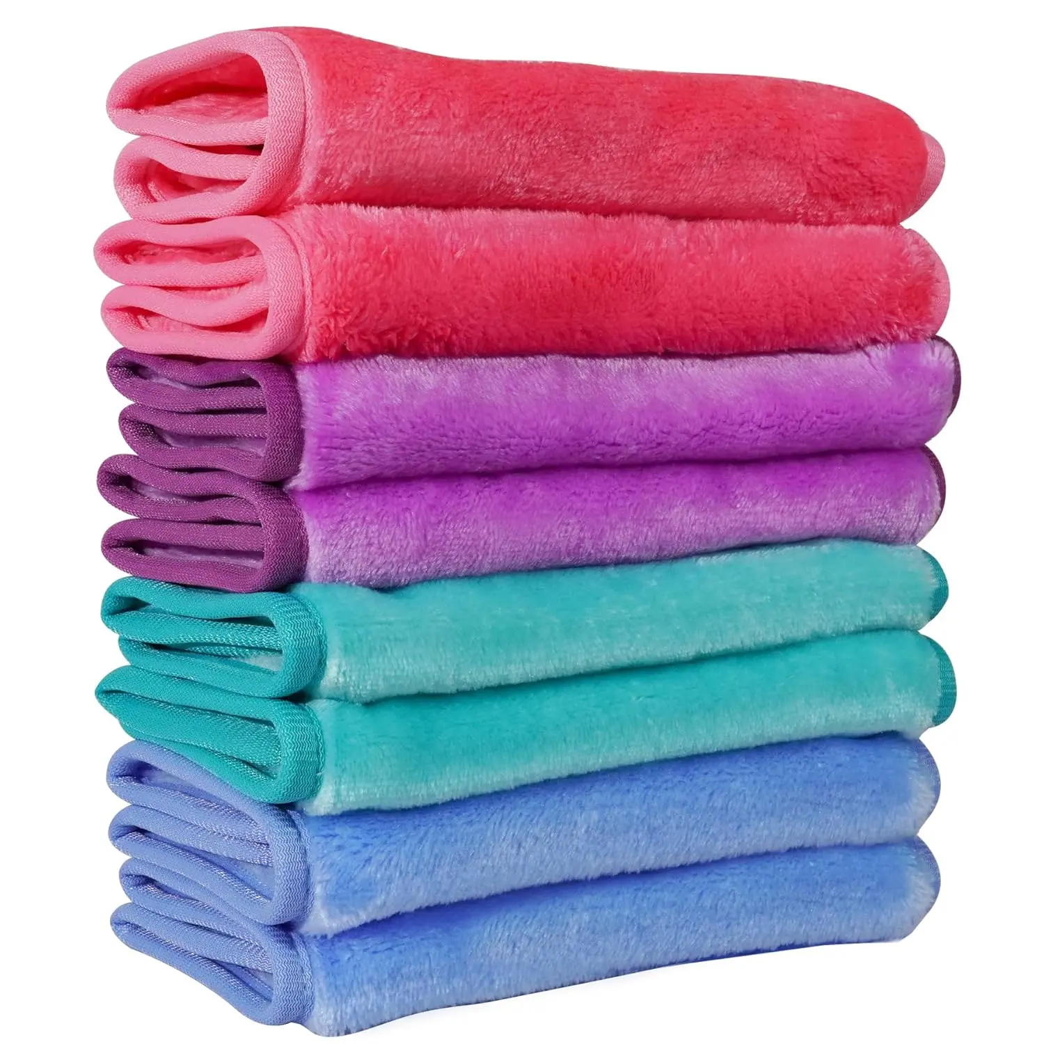 8-Pack Reusable Makeup Remover Cloths, Soft Microfiber for Gentle Cleansing and Skin Brightening, Washable Face Towels for Sensitive Skin, Multi-Pack, Smoothing, 7X13 Inches, Washable Cloth Set, Microfiber Cloth, Storage, Handy, Durable, Cloth Towels