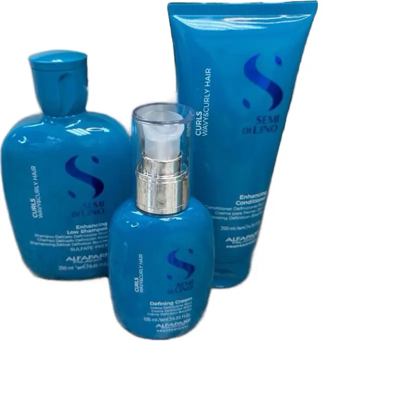 Semi Dilino Haircare Set - Shampoo, Conditioner, Defining Cream - Gentle, Moisturizing Unisex Formula for Curly, Wavy, Dry Hair