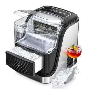 Ice Cube Maker Countertop, 35lbs/Day, BLACK FRIDAY SUPER DEALS, 24 Ice Cubes Ready in 6 Mins, Portable Ice Maker with 2 Ice Sizes, Compact Ice Maker with Scoop and Basket, Suitable for Family/Office/Party, Black Icemaker