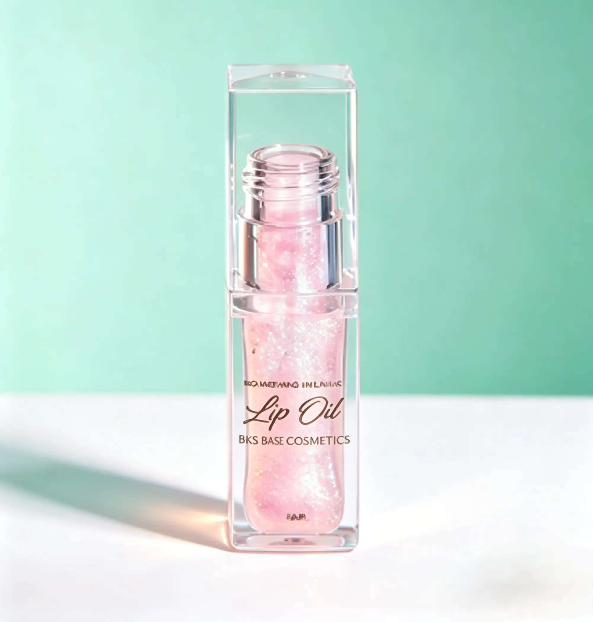 BossUp Hydrating Glitter Lip Oil - 6ML Clear Cherry Sheer Tinted Lip Gloss Infused with Natural Fruit Extracts