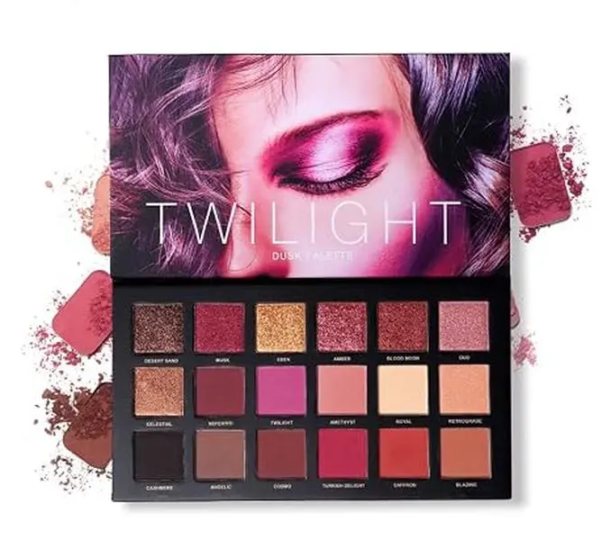 Eyeshadow Makeup Palette, High Pigmented 10 Matte + 7 Shimmer + 1 Metallic Glitter, Velvety Creamy Blendable Long Lasting Eye Shadow Pallets Makeup Set Kit