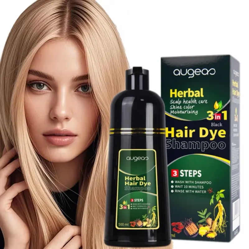 3-In-1 Gray Hair Dyeing Shampoo, Easy-To-Use Herbal Formula, Suitable for Both Men And Women, Safe for Home Use, Long-Lasting Coverage, Hair Root Color Restoration, Multifunctional Herbal Shampoo
