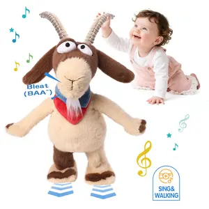 MIAODAM Interactive Walking Talking Goat Plush Toy, Repeat What You Say Sing Bleat Dancing Stuffed Animal, Toddler Birthday and Children‘s Day Xmas Gift Summervibes DealsForYouDays
