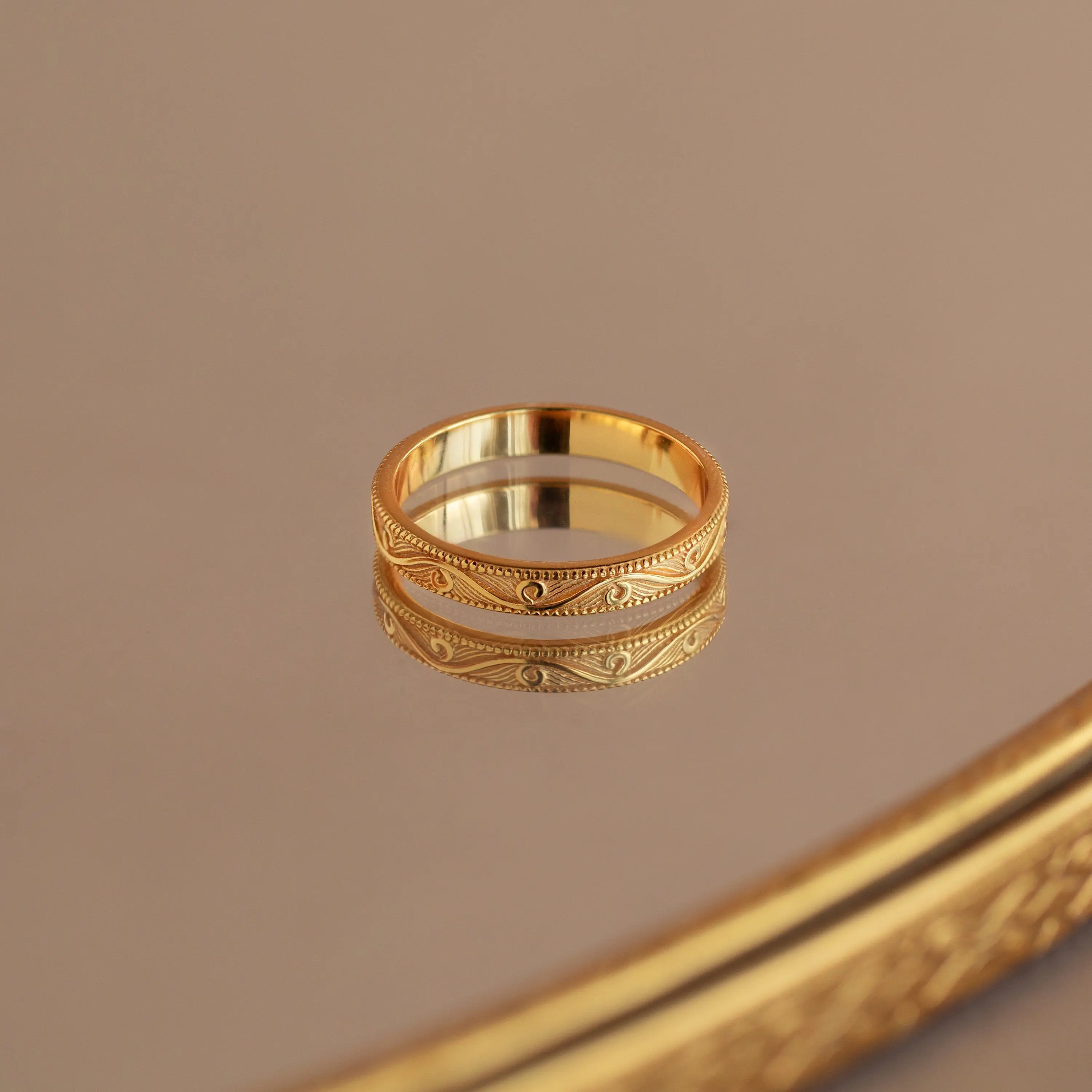 Filigree Ring by Caitlyn Minimalist - Vintage Style Floral Stacking Ring in Gold & Silver - Wedding Jewelry - Gift for Her
