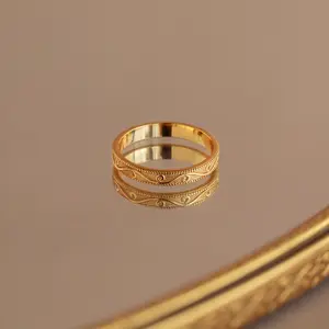 Filigree Ring by Caitlyn Minimalist - Vintage Style Floral Stacking Ring in Gold & Silver - Wedding Jewelry - Graduation Gift for Her