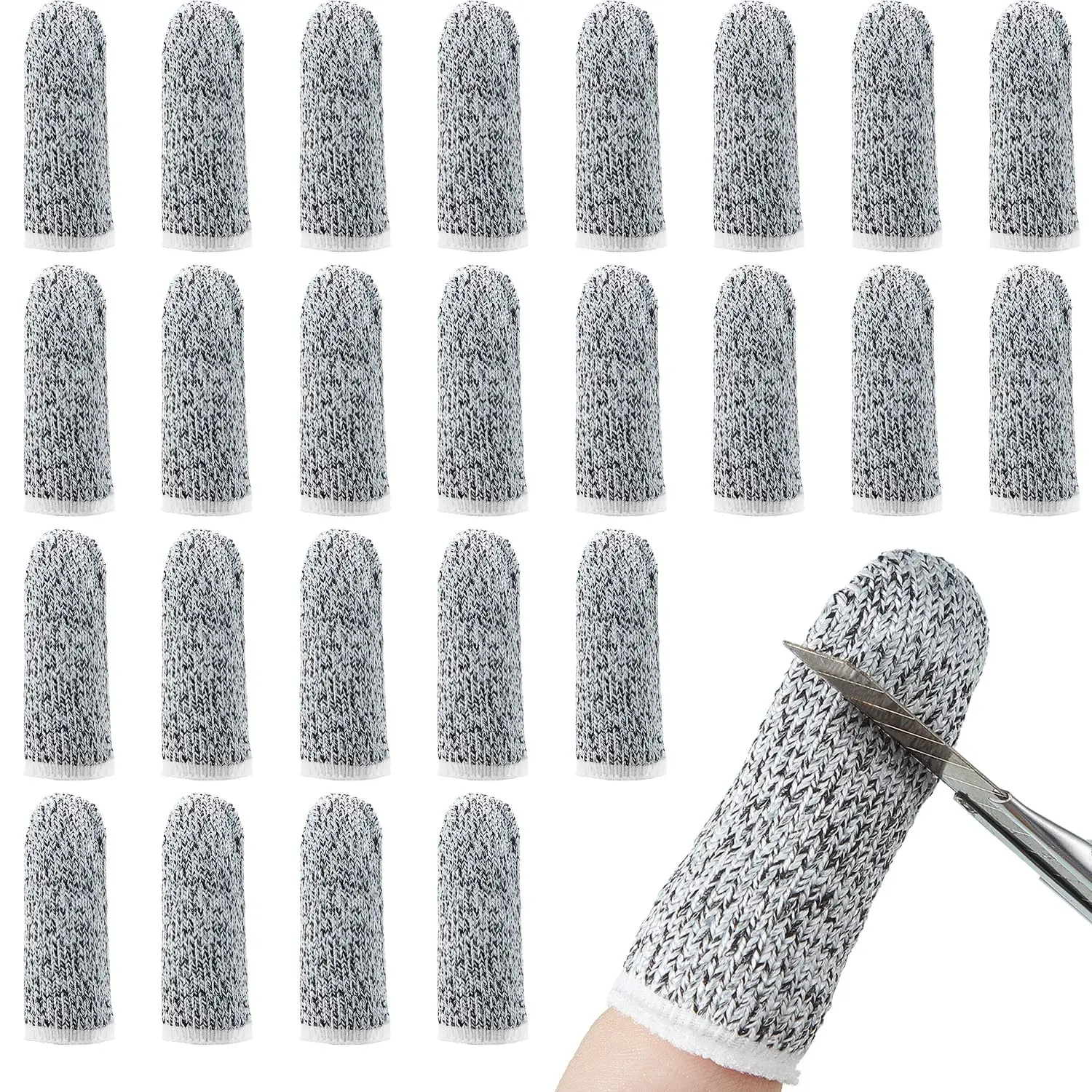 20 Pieces Cut Resistant Finger Cots Gel Guards Protectors Reusable Fingertip Covers Large Sleeve For Kitchen Food Sculpture Work Supplies