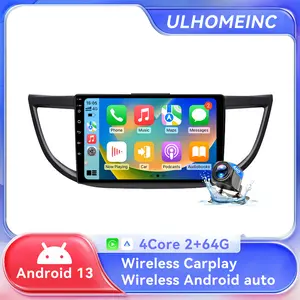 Android 13 Car Stereo for Honda CRV 2012 2013 2014 2015 2016, 10" Touch Screen Radio with Wireless Carplay/Android Auto, WiFi, Bluetooth, Backup Camera, SWC, Built-in GPS, 2G+64G