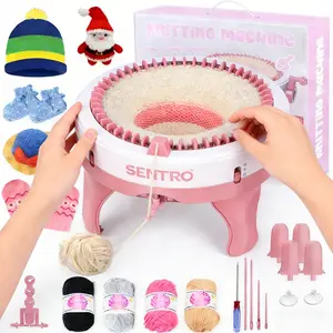 Hand-Crank Knitting Machine Set, Wool Yarn Loom Kit, 22/32/40/48 Needles, DIY Scarf Sweater Hat Socks Gloves Decorations, Round