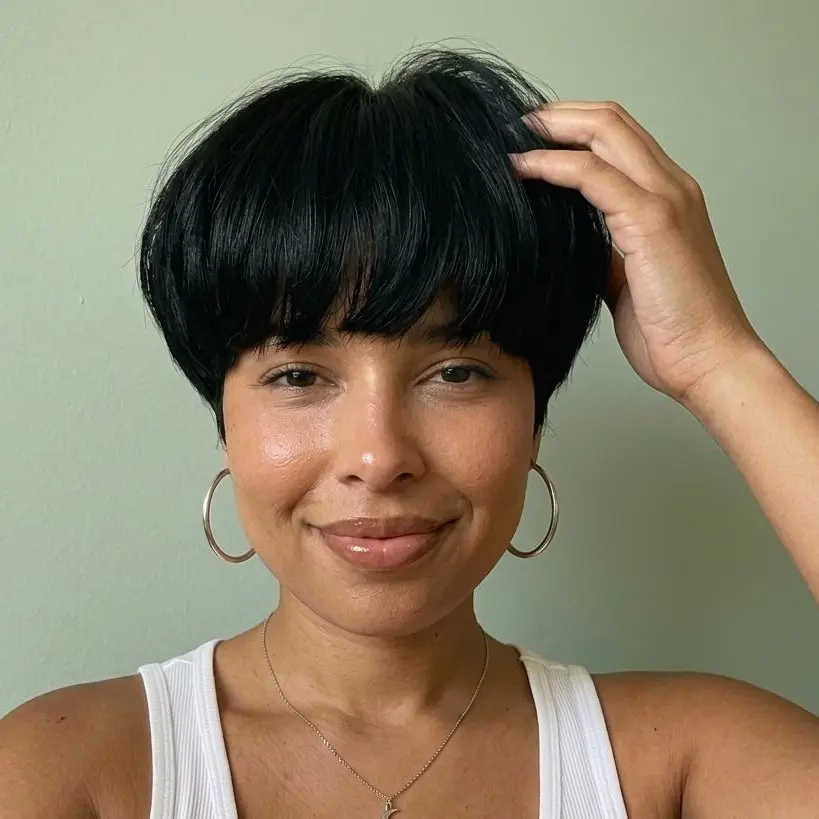 1229 Short bangs wig, 6 inches in length – suitable for various occasions, easily enhances overall appearance.