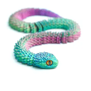 3D printed snake model toys, flexible joint animal doll statues, home and office desk decorations, holiday surprise gifts