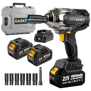 Upgraded 1500N.m Cordless Impact Wrench, 1/2'' 1106 ft-lbs Cordless Impact Gun with 2 x 4.0Ah Batteries, 21V High Torque Power Impact Driver with 6 Sockets, dealsforyoudays