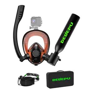 DEDEPU Mini Scuba Tank with Snorkel Mask & Adapter 0.5L Portable Diving Tank for 5-10 Mins Underwater Breathing Ideal for Diving Enthusiasts & Rescue Operations Scuba Tank Diving Equipment Set scubatank Aluminum Diving Tank Kit