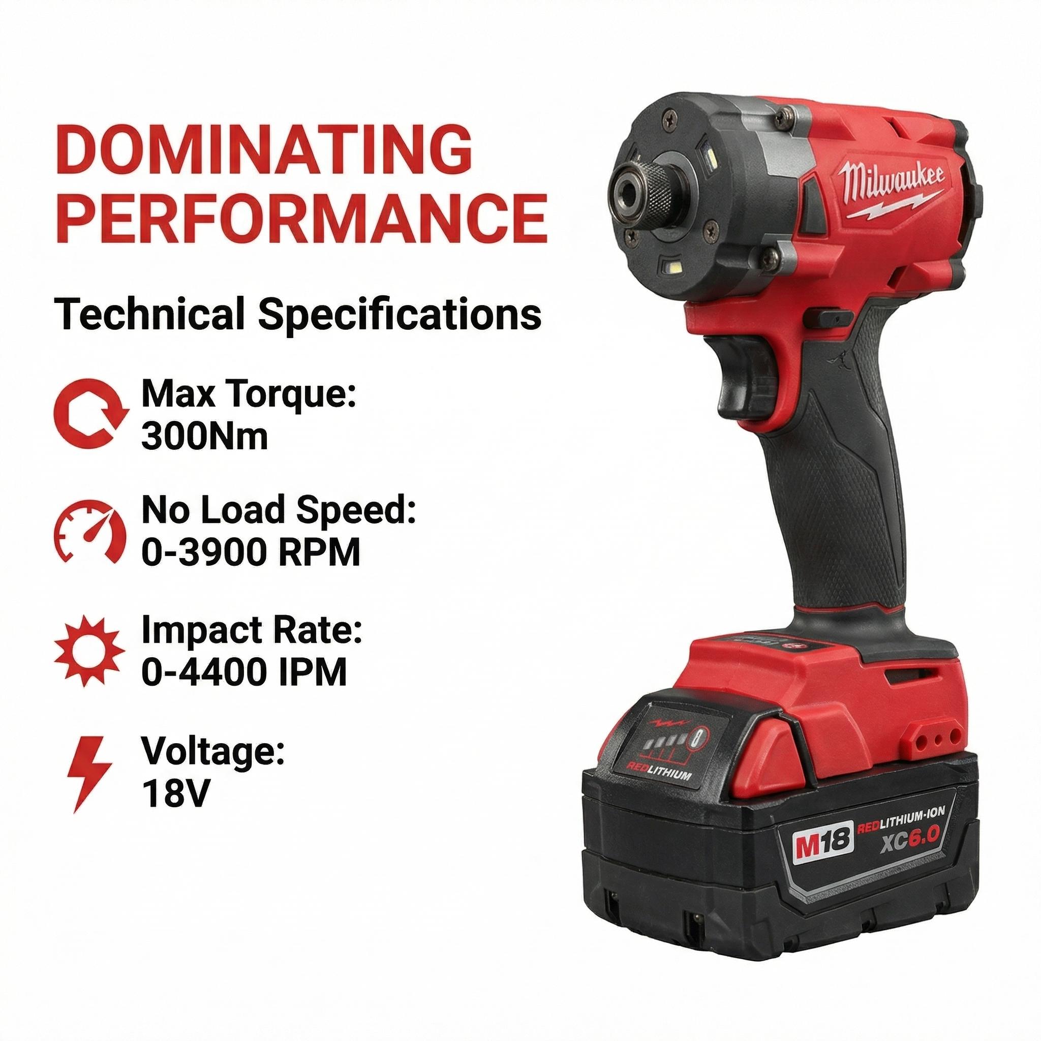 Milwaukee M18 FID3 Cordless Impact Driver With Battery Charger Drilling Fastening Electric Wrench Makita Battery