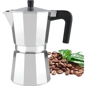 Stovetop Espresso Maker Moka Pot, Stove Top Cuban Coffee Maker, Italian Greca Mocha Pot, 9 Espresso Cups, 15 oz -