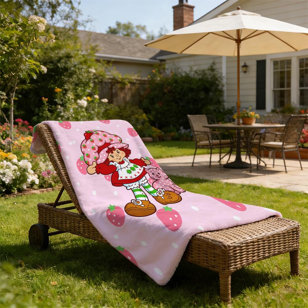 Countdown Sale! Trendy Cartoon Strawberry Shortcake Blanket Flannel Soft Warm Skin-Friendly for Sofa Office Bed Winter Kids  Mothers Day Gift Suitable for all four seasons A gift suitable for fans, friends and children