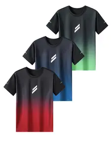 Men's Ombre Print Round Neck Tee, Regular Fit Casual Breathable Comfortable Short Sleeve T-shirt for Daily Wear, Men's Top for All Seasons