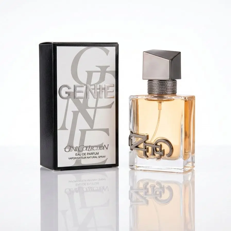 Genie Collection Golden Ember 0.85oz (25ml) Women's Eau de Parfum Warm Floral Amber Fragrance with Mandarin Lavender Orange Blossom Vanilla Musk, Bold Signature Scent.