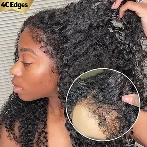 Afro Kinky Curly Wig 13x6 4C Edges Hairline 250% Density HD Lace Frontal Human Hair Wigs With Curly Baby Hair Realistic Hairline #FallFreshness