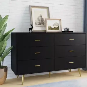 6 Drawer Dresser for Bedroom Wood Storage Cabinet Chest of Drawer Organizer