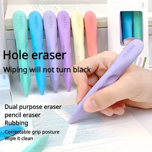 6pcs Macaron Color Eraser Set, Perfect for Office Use, Clean No-Mark Pencil Erasers, Drawing Erasers, Smooth Grip, Back-To-School Gift
