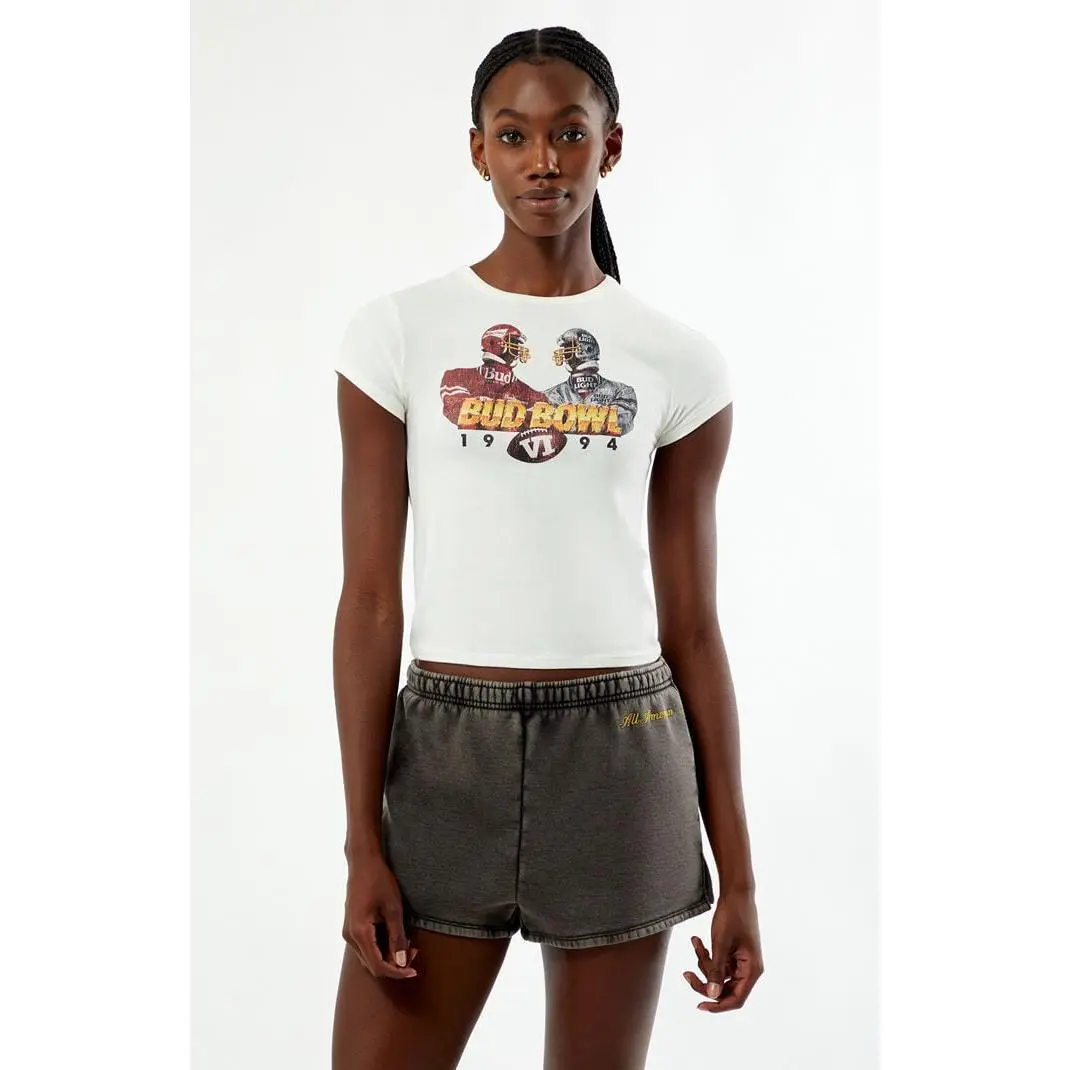 Budweiser Women's Bud Bowl Vintage Slim Sweat Shorts