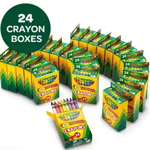 Bulk (24 Packs), Back to School Supplies for Preschool  Kindergarten, Bulk Crayons for Kids, Classroom Supplies