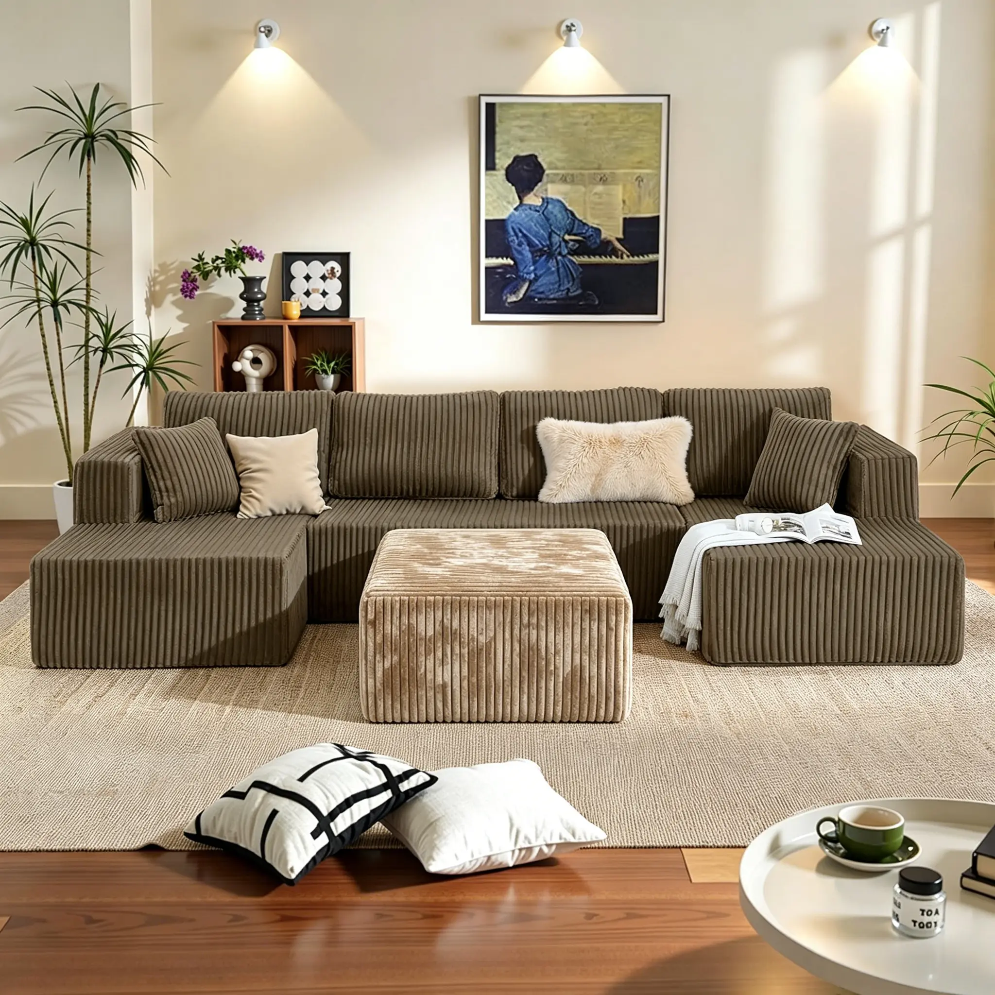 Best-selling Brown + Matching Ottoman