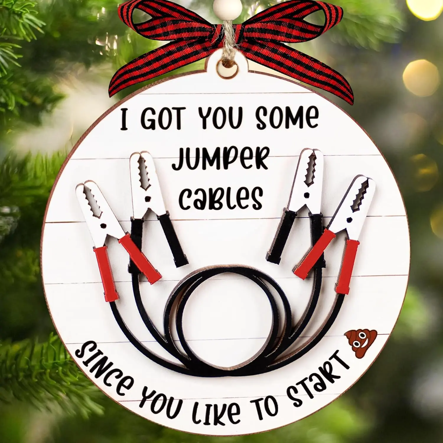I Got You Some Jumper Cables Ornament, Funny Christmas Ornaments, Funny Gifts for Coworkers, Ugly Christmas Ornaments, Christmas Ornament Exchange, Best White Elephant Gift 2025