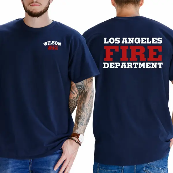 9-1-1 TV Show Lafd Evan Buckley Unise T-Shirt, Retro Nine Eleven Tee, 911 TV Series T-Shirt, Short Sleeve, Ideal for Spring & Summer Outdoor Wear Top, Menswear Graphic Tee