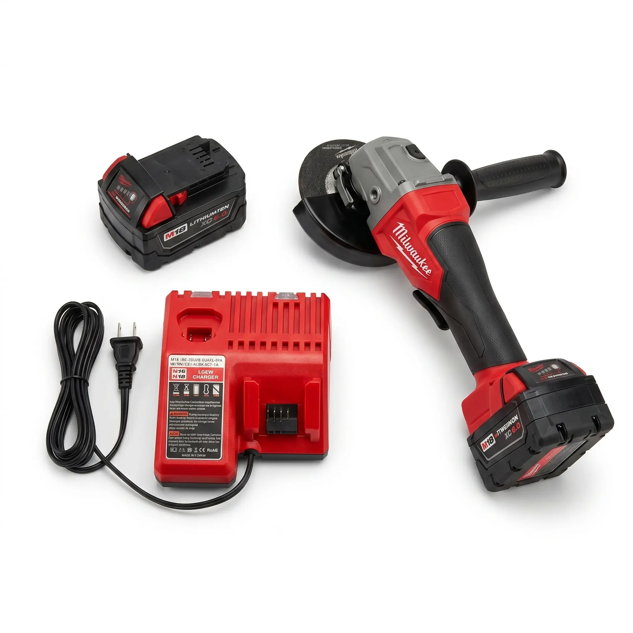 Milwaukee M18 125mm Cordless Angle Grinder (Grinding Machine) - Brushless Hardware Power Tool with Charger, Cordless Freedom, Circular Grinding Wheel Multitools & Accessories for Metal Cutting, Construction Jobs