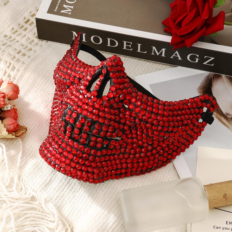 Scary Skeleton Jaw Diamond Mask for Men and Women – DIY Rhinestone-Embellished Ghost Rider-Themed Party Mask for Masquerade Balls and Carnival Parades