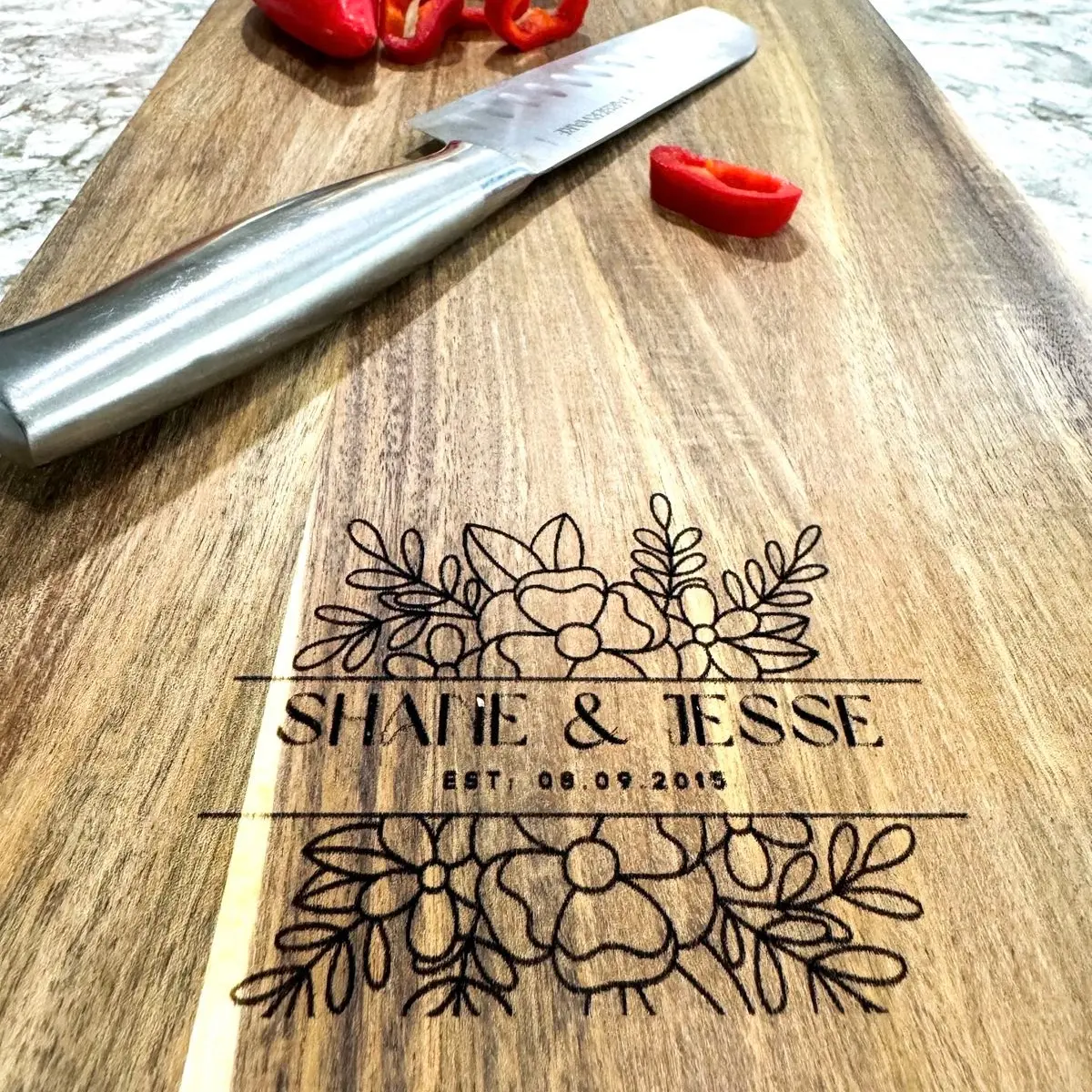 Custom Laser Engraved Cheese board/ Charcuterie Board