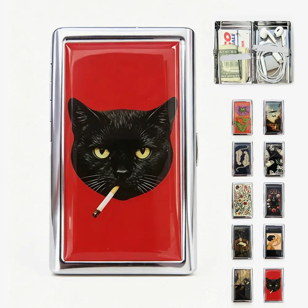 Vintage Art Deco Versatile Card & Cash Case, Vintage-Style Metal Wallet for Credit Cards, Easy Snap Closure Vintage Art Deco Versatile Card & Cash Case, Vintage-Style Metal Wallet for Credit Cards, Easy Snap Closure