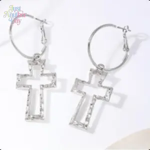Trend Cross Design Dangle Earrings, 1 Pair Vintage Trendy Dangle Earrings, Chic Gorgeous Jewelry As Gift for Girlfriend