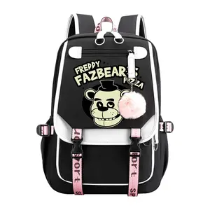 FNAF Women's Cute Cartoon Backpack Bag Waterproof and Dirty Resistant Backpacks Suitable for Business Travel Sports Hiking -Black