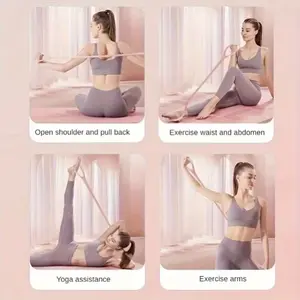 2-Pack Silicone Yoga Resistance Bands, Elastic Fitness Stretch Rope for Back Waist Arm Exercises, Home Gym Outdoor Workout Equipment, Muscle Training Equipment