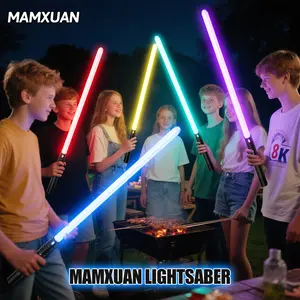 MAMXUAN,Light Saber, USB Rechargeable Light Saber with 15 Light Colors, Suitable for Cosplay and Surprise Gift for Halloween and Christmas Retractable Lightsaber