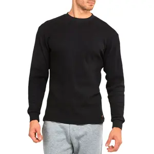 Men's Thermal Shirt Cotton Waffle-Knit Long Sleeve Crew Neck Thick Warm Tops S-3XL Plain Regular Big & Tall Menswear Casual Winter Fall Spring Basic