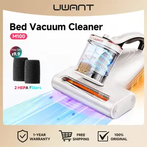 Uwant Anti-allergen Bed Vacuum Cleaner with UV Sterilization & Heating 450W 16Kpa 36000RPM Dual Dust Cup Smart Display Screen for Skin Health Pink