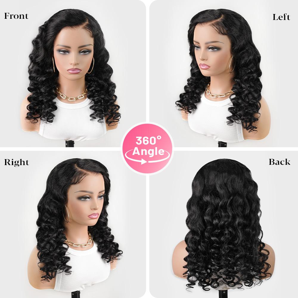 [200% Density] Menglle 13x4 Yaki Loose Wave/Yaki Straight/Yaki Burmese Curly/Loose Deep Wave Lace Front Wigs Human Hair Pre Cut Lace Glueless Yaki Bounce Wand Curly Wig Natural Hairline Beginner Friendly#greenish#TikTokShopSpringGlowUp
