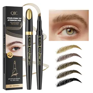 4-Tip Microblading Eyebrow Pen for Women, Waterproof Eye Brown Pen with a Micro-Fork Tip to Effortlessly Create Hair Like Natural Brows Brown,Easy to Use Microblade Eyebrow Pencil Brush outdoorfun