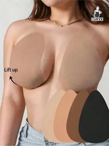 3 pairs of invisible silicone strapless bra lift tapes, in apricot/light brown/dark brown/black, suitable for XL-XXXL cup sizes Underwear