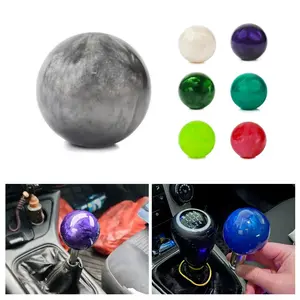 Racing Marble Style Round Ball Gear Shift Knob manual car shift knob upgrade With 3 Adapters For Most Cars Interior Accessories