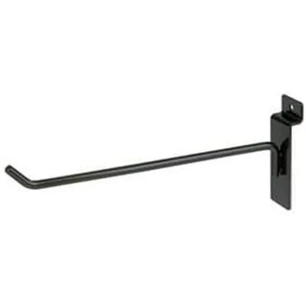 Only Hangers Commercial Deluxe Slatwall Hooks, 8", Black