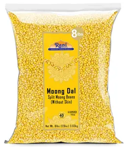 Rani Moong Dal (Split Mung Beans Without Skin) Lentils Indian 128oz (8lbs) 3.63kg Bulk ~ All Natural | Gluten Friendly | Non-GMO | Kosher | Vegan | Indian Origin