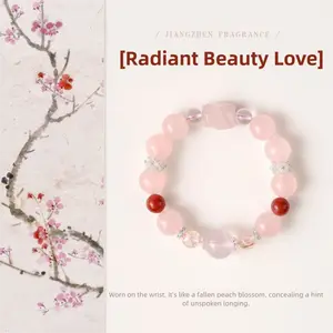 [Radiant Beauty Love] crystal bracelet, rose quartz super seven southern red agate white crystal, unisex, daily wear gift, 13mm beads, natural stone, love friendship good luck symbol