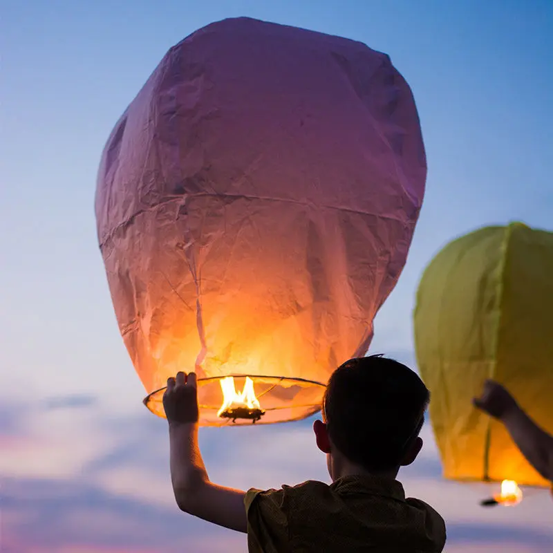 Fire-Resistant Magical Sky Lanterns, Safe Romantic Wish-Flying Decorations for Party & Festive Home Supplies