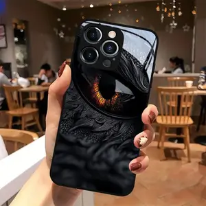 Phone case: Dragon Eye Close-Up Business Premium Glass Design Phone Case Compatible with iPhone 17 16 15 14 13 12 11 PRO MAX PLUS, AIR, scratch-resistant and dustproof phone case, perfect holiday gift for friends and family